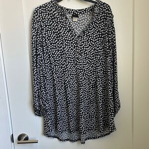 Elegant Black and White Polka Dot Blouse